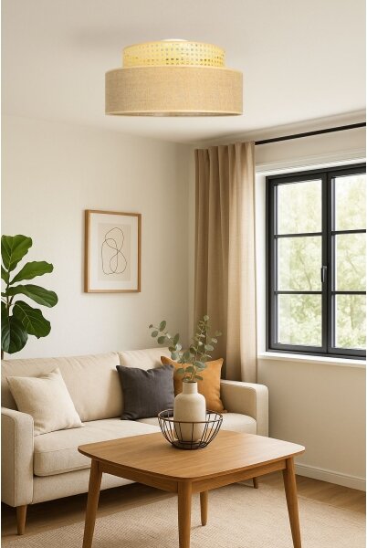 Stropné svietidlo BOHO 1xE27/60W/230V pr. 40 cm ratan