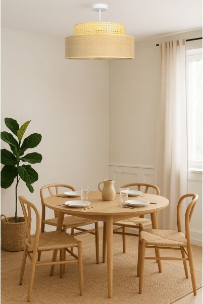 Prisadený luster BOHO 1xE27/60W/230V pr. 40 cm ratan