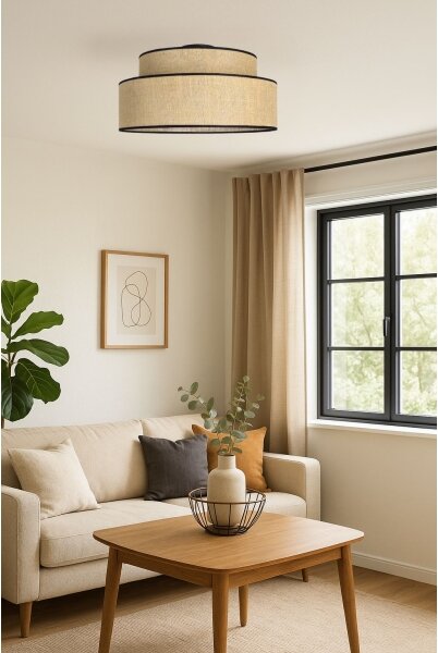 Stropné svietidlo BOHO 1xE27/60W/230V pr. 40 cm béžová