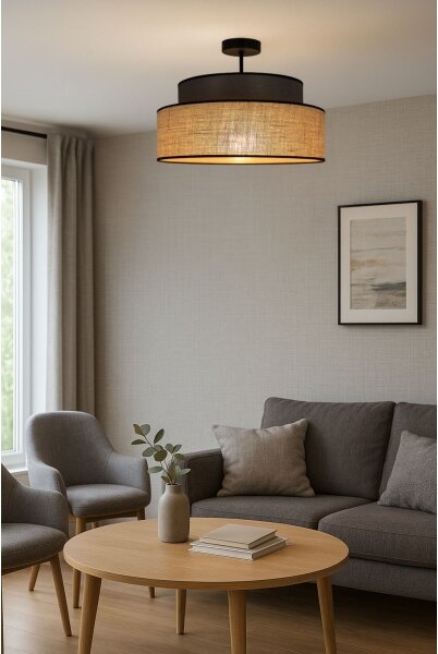 Prisadený luster BOHO 1xE27/60W/230V pr. 40 cm hnedá/béžová