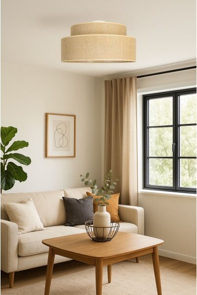 Stropné svietidlo BOHO 1xE27/60W/230V pr. 40 cm béžová