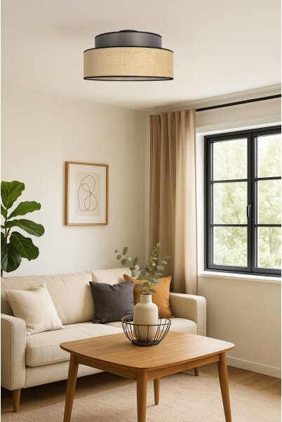 Stropné svietidlo BOHO 1xE27/60W/230V pr. 40 cm hnedá/béžová