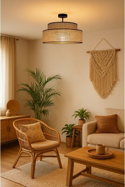 Prisadený luster BOHO 1xE27/60W/230V pr. 40 cm béžová