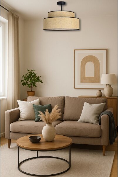 Prisadený luster BOHO 1xE27/60W/230V pr. 40 cm béžová