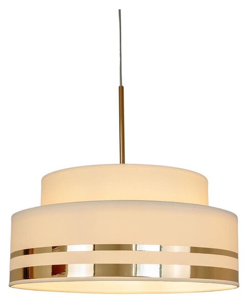 Luster na lanku TAMI 1xE27/60W/230V pr. 40 cm béžová/zlatá
