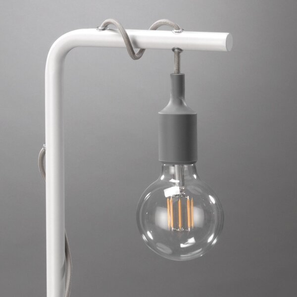 ONLI - Stolná lampa WIRE 1xE27/15W/230V 50 cm šedá/biela