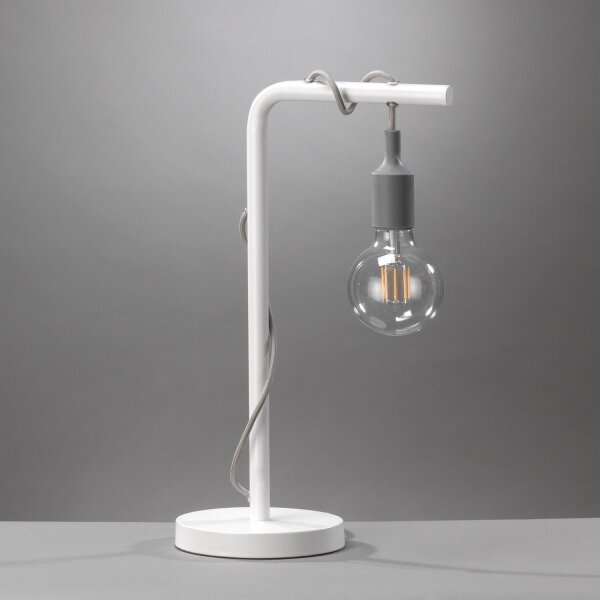 ONLI - Stolná lampa WIRE 1xE27/15W/230V 50 cm šedá/biela