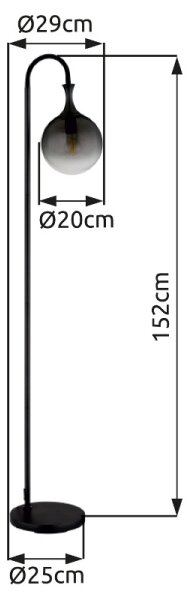 Globo 15885S - Stojacia lampa DALTON 1xE27/10W/230V