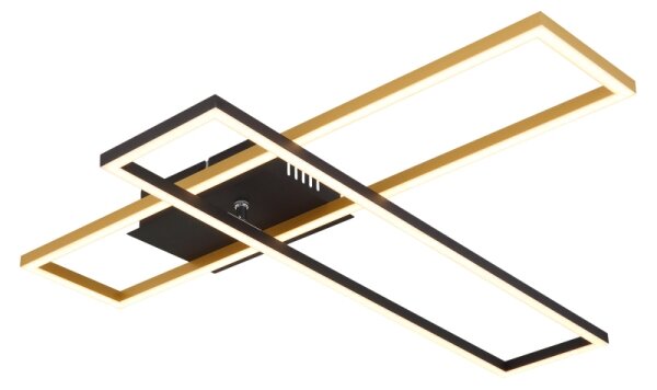 Globo 67208-30G -LED Stropné svietidlo DAKARI 30W/230V 3000K 60x80 cm čierna/zlatá
