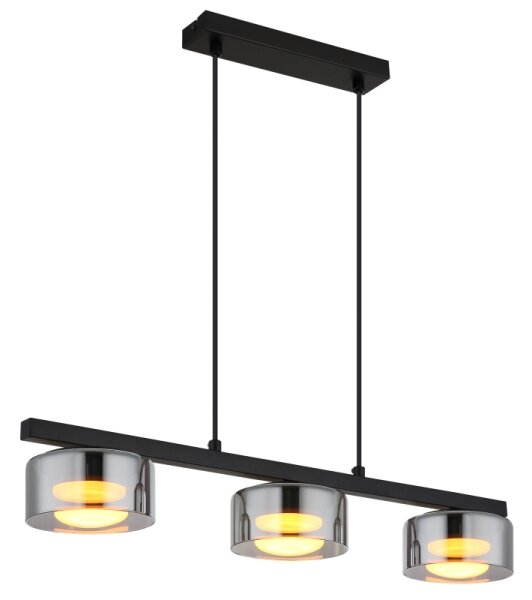 Globo 16055-3HS - LED Luster na lanku HIGGINS 3xGX53/6W/230V dymová/čierna