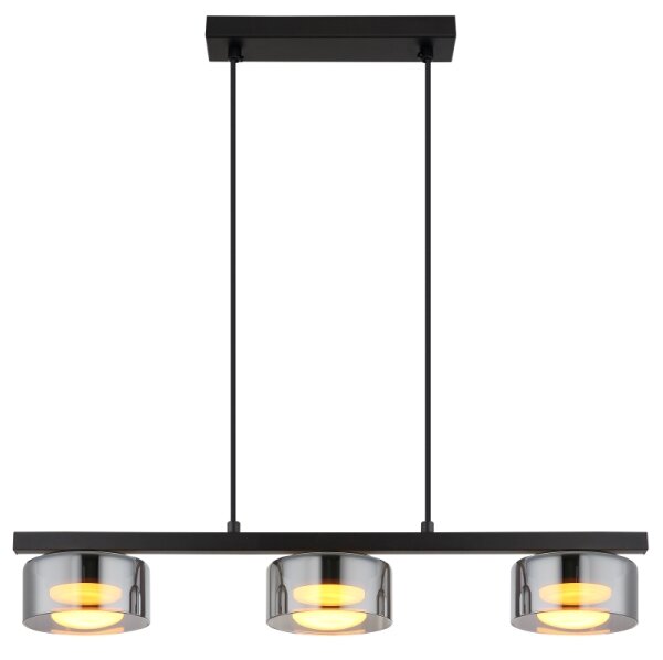 Globo 16055-3HS - LED Luster na lanku HIGGINS 3xGX53/6W/230V dymová/čierna