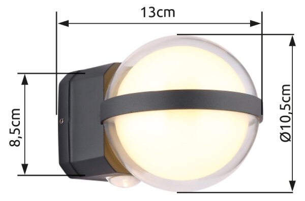 Globo 34157 - LED Vonkajšie nástenné svietidlo ILLI LED/12W/230V IP54 čierna