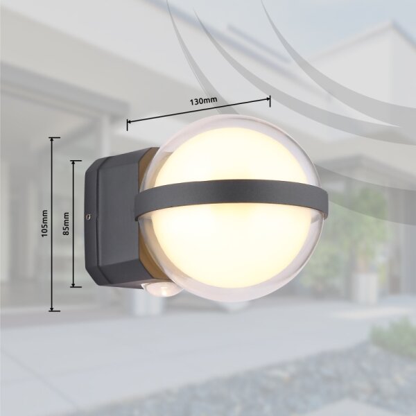 Globo 34157 - LED Vonkajšie nástenné svietidlo ILLI LED/12W/230V IP54 čierna