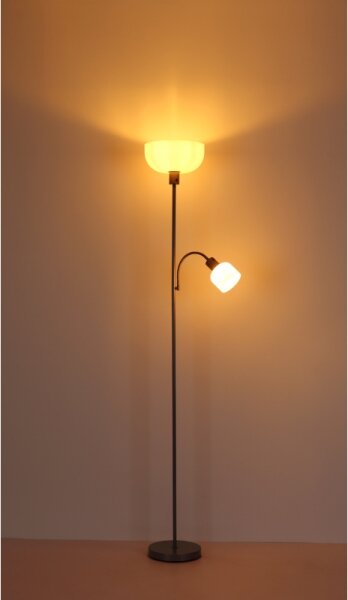 Globo 59947 - Stojacia lampa HINTON 1xE27/40W/230V + 1xE14/25W