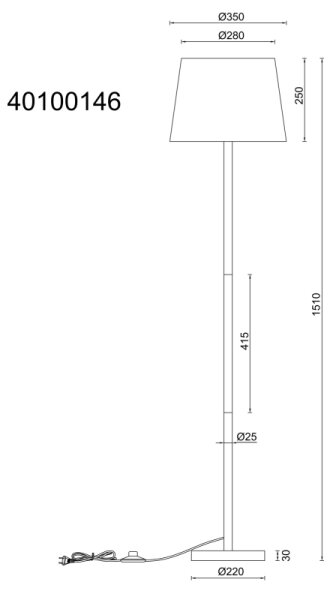 Globo 40100146 - Stojacia lampa JORIS 1xE27/40W/230V