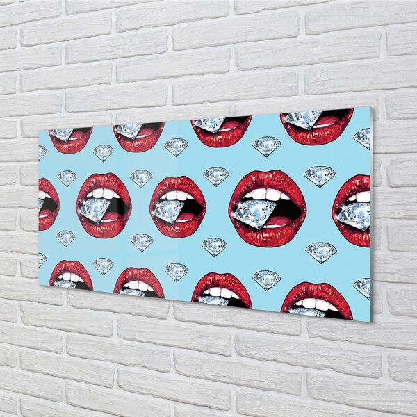 Obraz plexi Ústa diamanty 100x50 cm 2 Prívesky