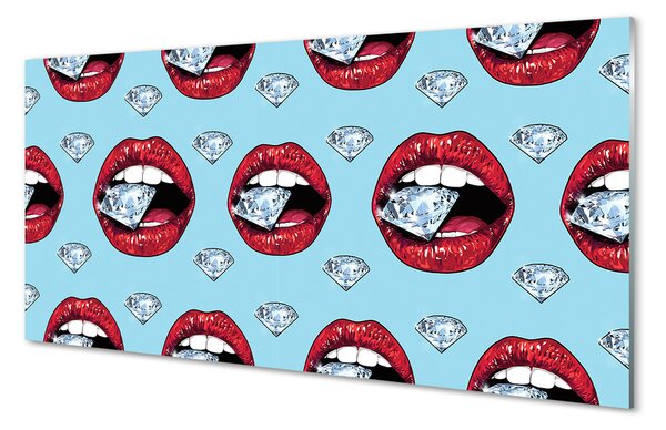 Obraz plexi Ústa diamanty 100x50 cm 2 Prívesky