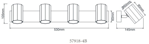 Globo 57918-4B - Bodové svietidlo JAMES 4xGU10/25W/230V čierna
