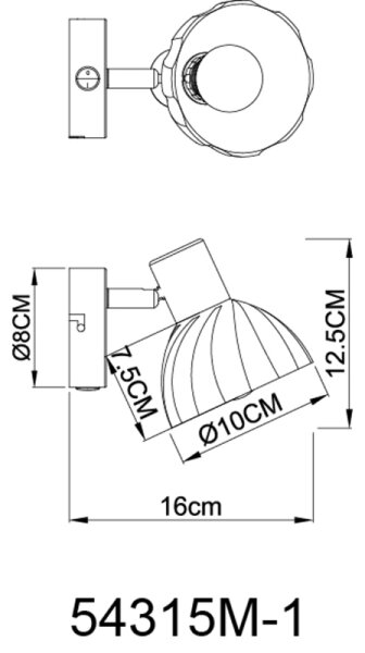 Globo 54315M-1 - Nástenné bodové svietidlo ZACHERY 1xE14/40W/230V zlatá