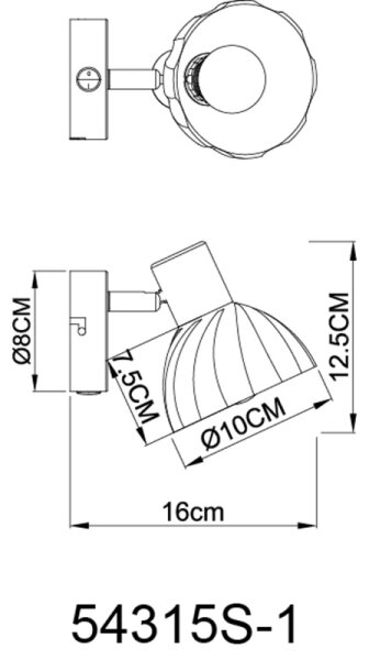 Globo 54315S-1 - Nástenné bodové svietidlo ZACHERY 1xE14/40W/230V čierna