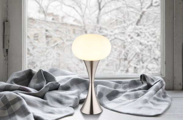 Globo 21027N - Stolná lampa LULA 1xE14/25W/230V matný chróm
