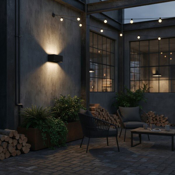Ideal lux 328676 OUTDOOR ATOM vonkajšie nástenné svietidlo LED 25W 2100/1340lm 3000K IP54 čierna