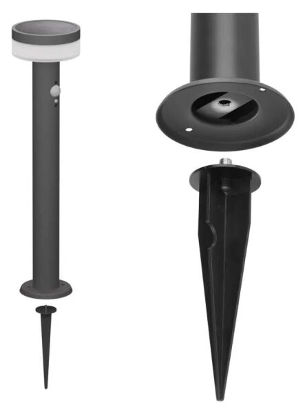 LED solárna lampa so senzorom LED/2W/3,7V 1200 mAh IP44 80 cm