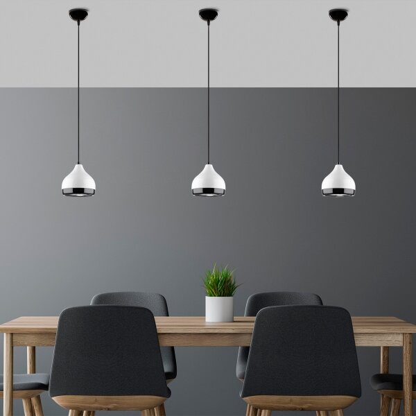 Luster na lanku YILDO 1xE27/40W/230V biela/čierna