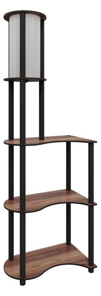 Stojacia lampa s poličkami 1xE27/40W/230V 140 cm čierna/hnedá