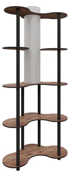 Stojacia lampa s poličkami 1xE27/40W/230V 150 cm čierna/hnedá