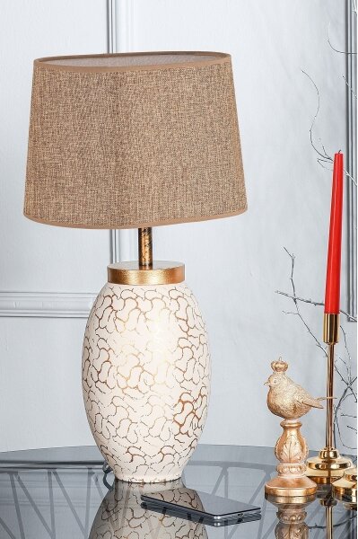 Stolná lampa 1xE27/40W/230V béžová/zlatá