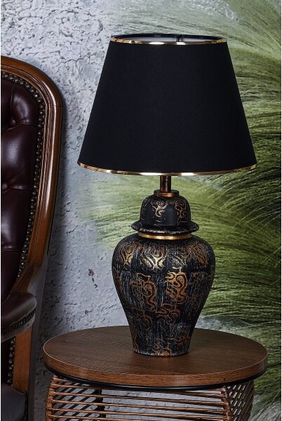Stolná lampa 1xE27/40W/230V čierna