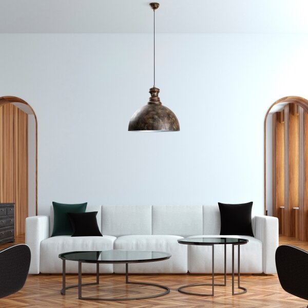 Luster na lanku KURE 1xE27/40W/230V pr. 40 cm šedá