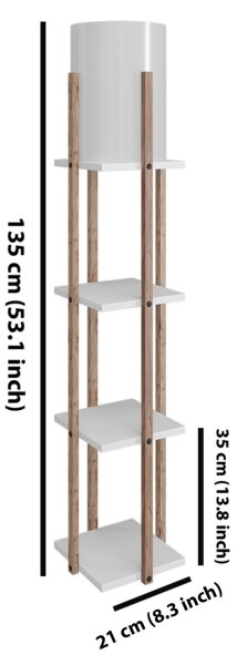 Stojacia lampa s poličkami NORA 1xE27/40W/230V hnedá/biela