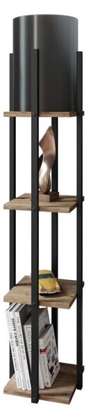 Stojacia lampa s poličkami NORA 1xE27/40W/230V čierna/hnedá
