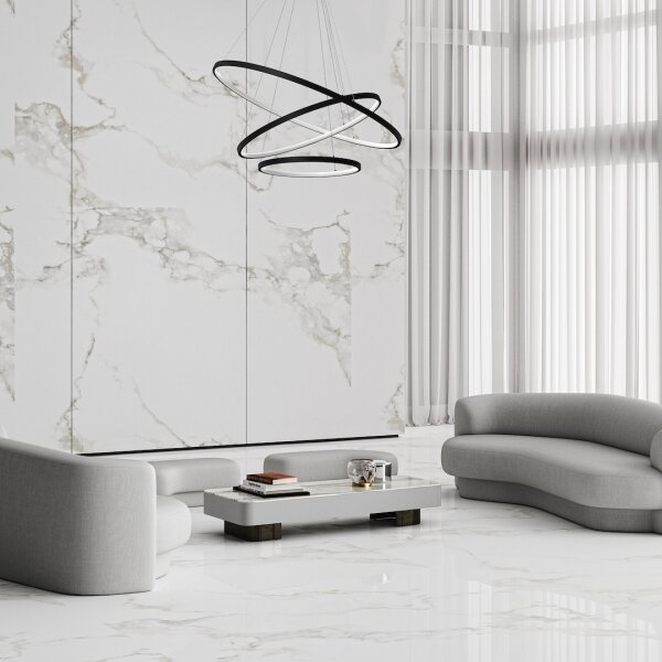 LED Luster na lanku HOOP LED/93W/230V pr. 80 cm 4000K čierna
