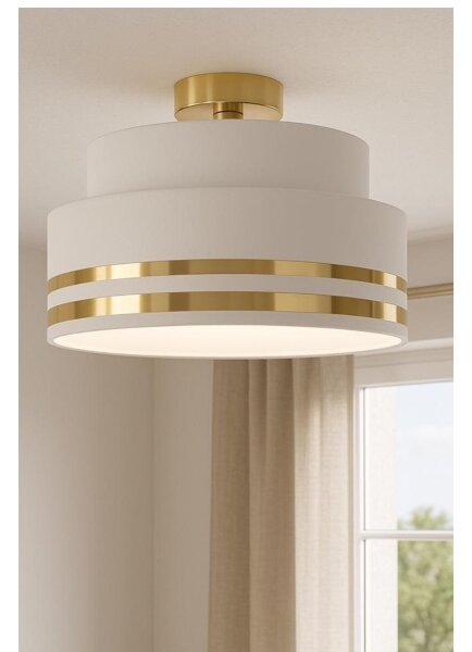 Stropné svietidlo TAMI 1xE27/60W/230V pr. 40 cm biela/zlatá