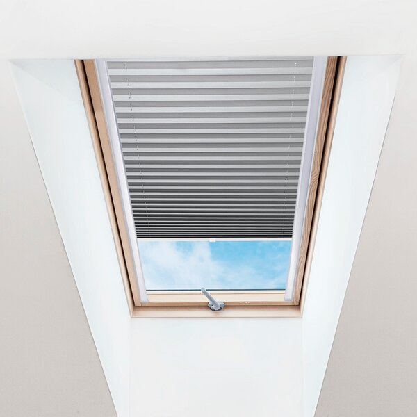 Plisé roleta na strešné okná, Priesvitná, Oceľovo šedá, P 009 , 20 x 50 cm