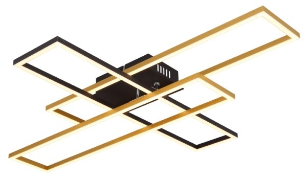 Globo 67208-40G -LED Stropné svietidlo DAKARI 40W/230V 3000K 60x80 cm čierna/zlatá