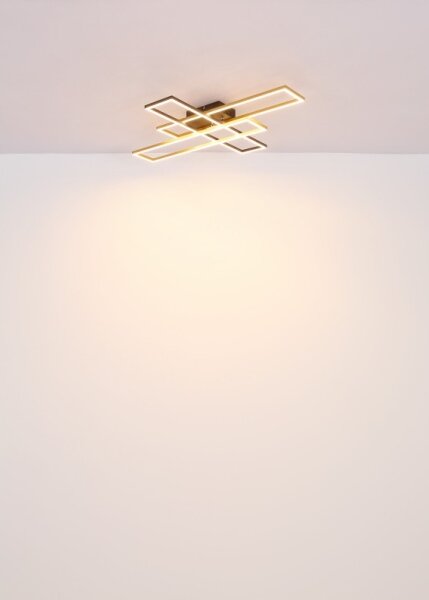 Globo 67208-40G -LED Stropné svietidlo DAKARI 40W/230V 3000K 60x80 cm čierna/zlatá