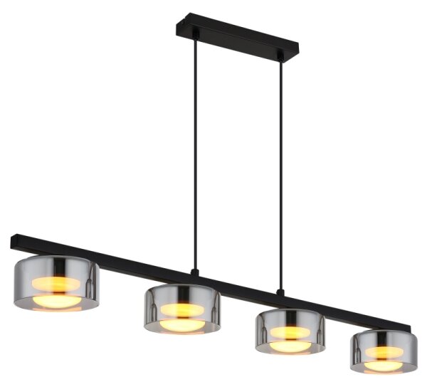 Globo 16055-4HS - LED Luster na lanku HIGGINS 4xGX53/6W/230V dymová/čierna