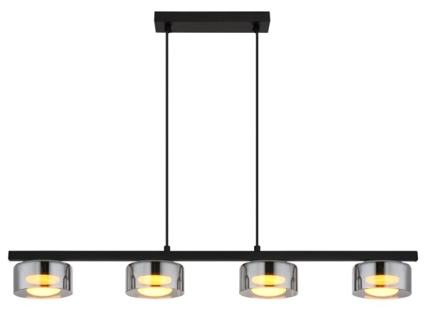 Globo 16055-4HS - LED Luster na lanku HIGGINS 4xGX53/6W/230V dymová/čierna