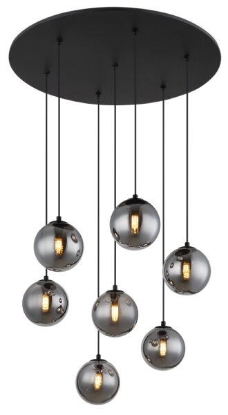Globo 56133-7H - LED Luster na lanku RIHA 7xG9/3,5W/230V dymová/čierna