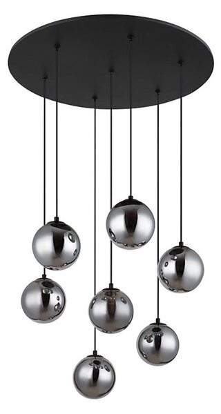 Globo 56133-7H - LED Luster na lanku RIHA 7xG9/3,5W/230V dymová/čierna