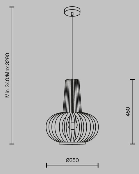 VISIACE SVIETIDLO, 25,5/41,5 cm MAYTONI - Online Only bytové doplnky, Online Only