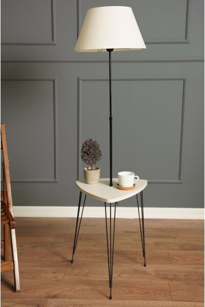 Stojacia lampa so stolíkom 1xE27/40W/230V čierna/krémová
