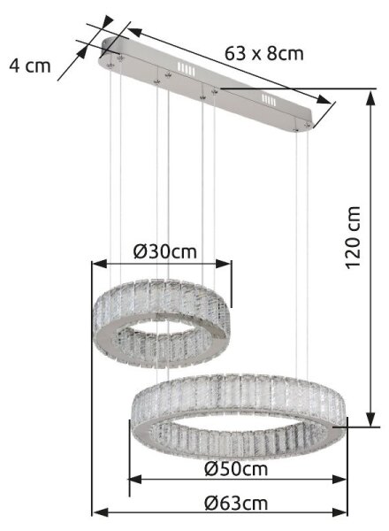 Globo 67162-80 - LED stmievateľný luster na lanku MUCKY 80W/230V 2700-6000K + DO