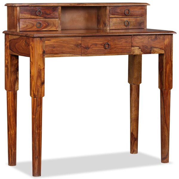 Písací stôl zo sheesamového dreva s 5 zásuvkami, 90x40x90 cm