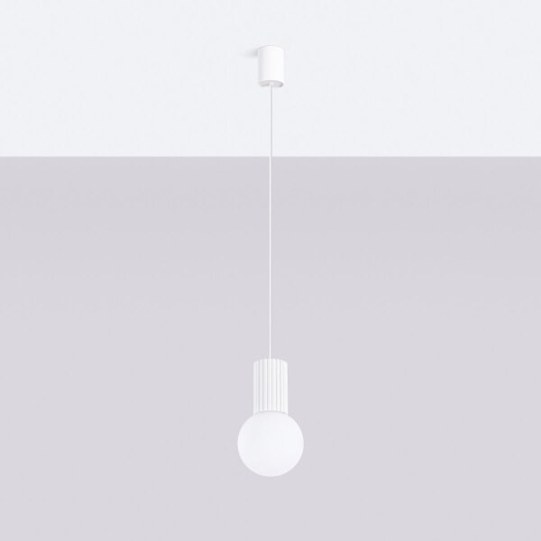 Sollux SL.1709 - Luster na lanku HALO 1xG9/8W/230V pr. 12 cm biela