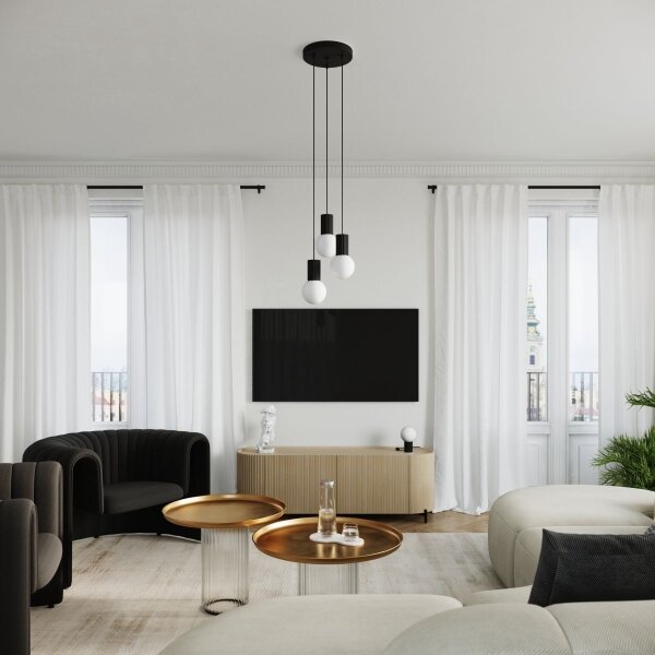 Sollux SL.1716 - Stolná lampa HALO 1xG9/8W/230V pr. 12 cm čierna